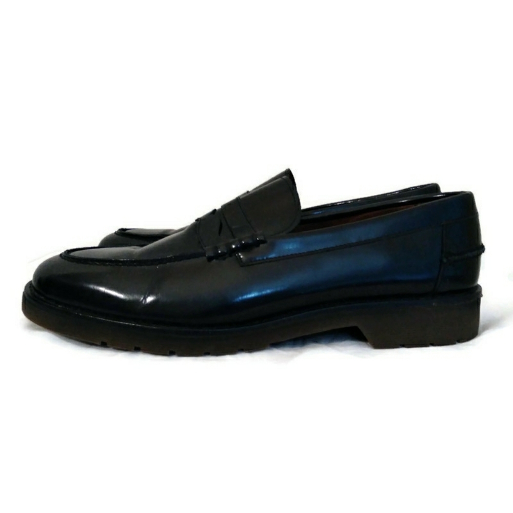 Zara Men Black Leather Loafers  EU 43